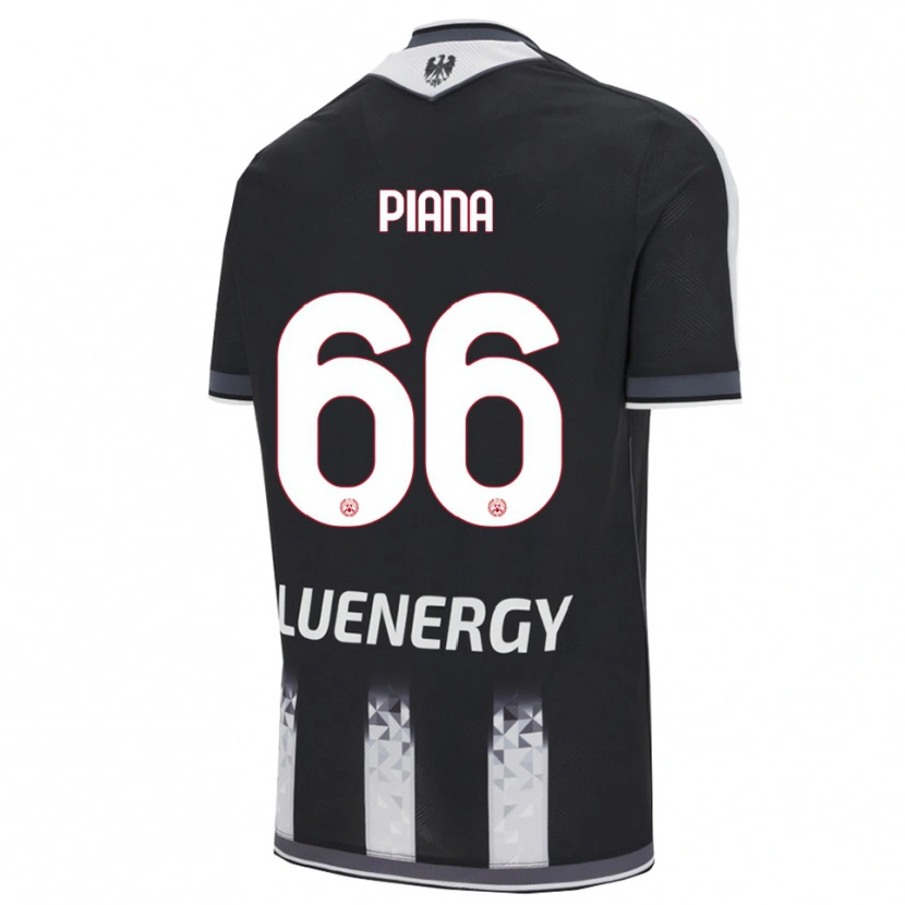 Danxen Niño Camiseta Edoardo Piana #66 Negro Blanco 1ª Equipación 2025/26 La Camisa
