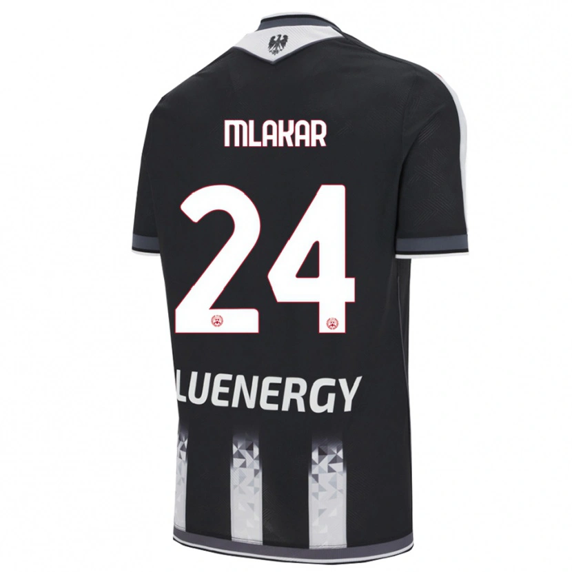 Danxen Niño Camiseta Lorenzo Mlakar #24 Negro Blanco 1ª Equipación 2025/26 La Camisa