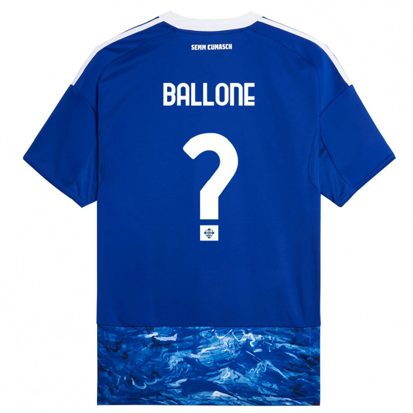 Danxen Niño Camiseta Andrea Ballone #0 Azul Blanco 1ª Equipación 2025/26 La Camisa