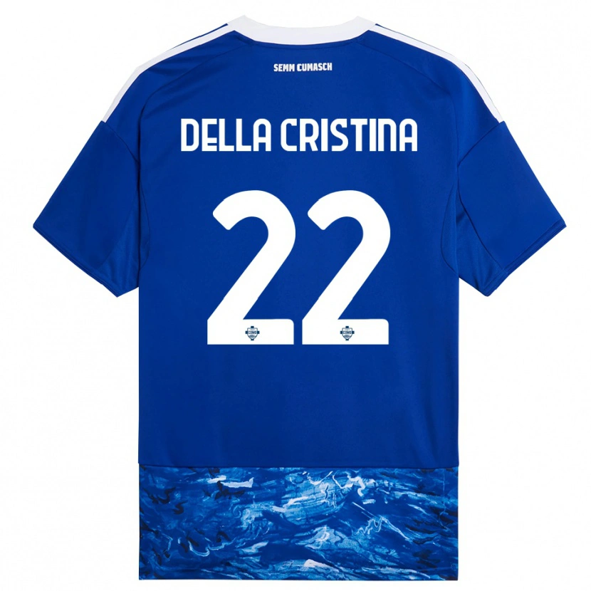 Danxen Niño Camiseta Stefano Della Cristina #22 Azul Blanco 1ª Equipación 2025/26 La Camisa