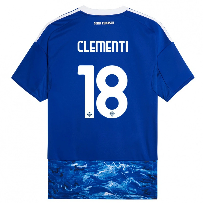 Danxen Niño Camiseta Thomas Clementi #18 Azul Blanco 1ª Equipación 2025/26 La Camisa