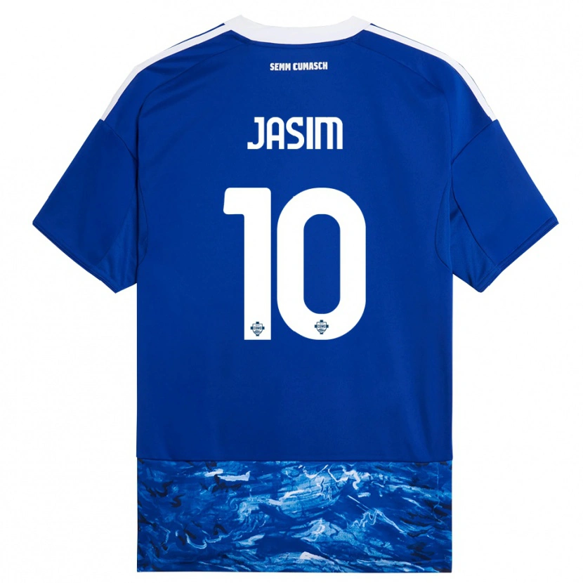 Danxen Niño Camiseta Ali Jasim #10 Azul Blanco 1ª Equipación 2025/26 La Camisa