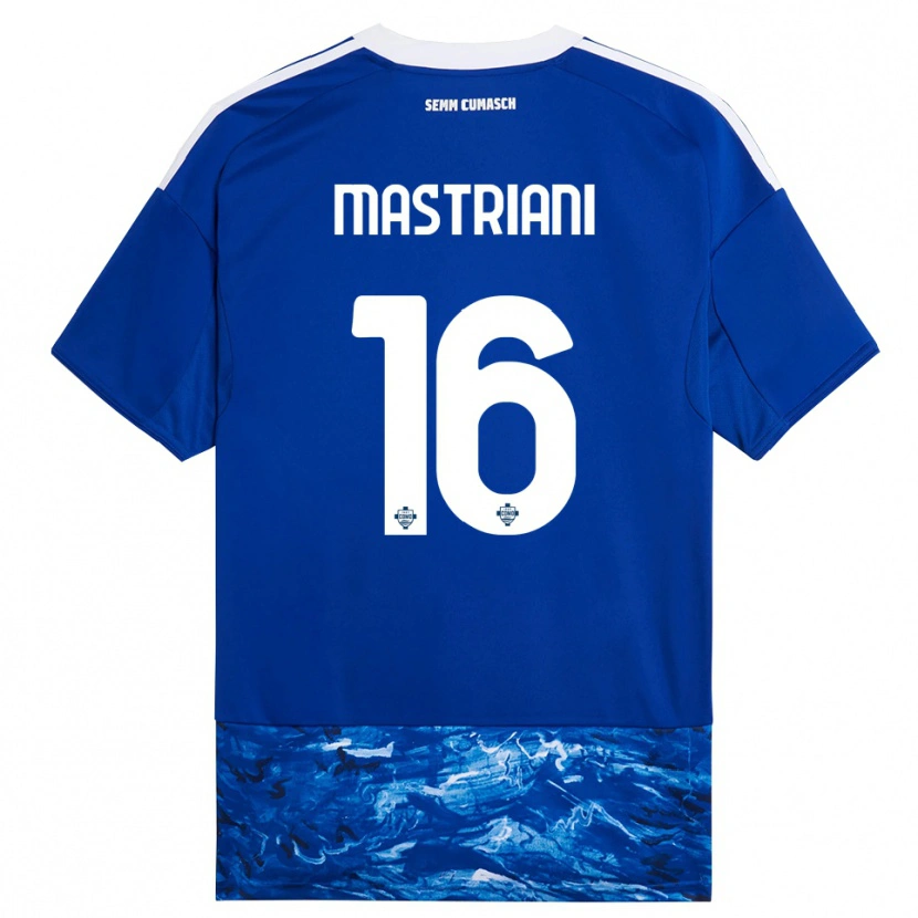 Danxen Niño Camiseta Salvatore Mastriani #16 Azul Blanco 1ª Equipación 2025/26 La Camisa
