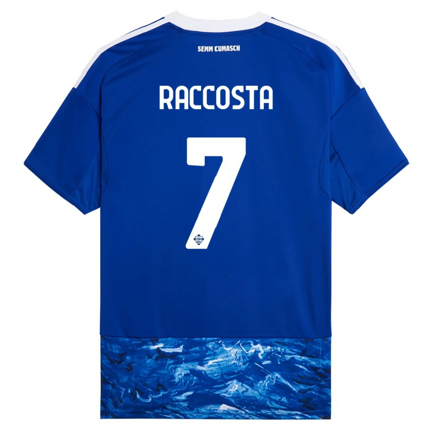 Danxen Niño Camiseta Jacopo Raccosta #7 Azul Blanco 1ª Equipación 2025/26 La Camisa