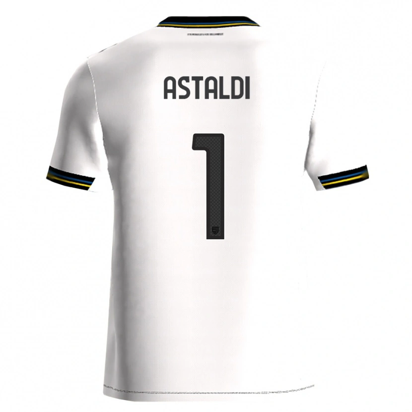 Danxen Niño Camiseta Gianluca Astaldi #1 Blanco Negro 1ª Equipación 2025/26 La Camisa
