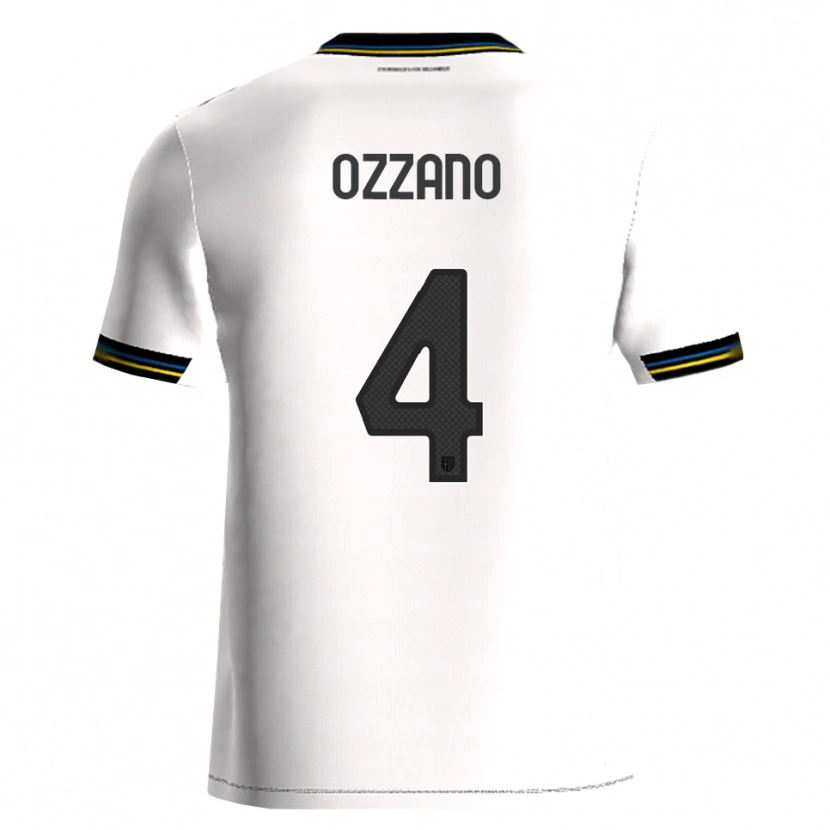 Danxen Niño Camiseta Roberto Ozzano #4 Blanco Negro 1ª Equipación 2025/26 La Camisa