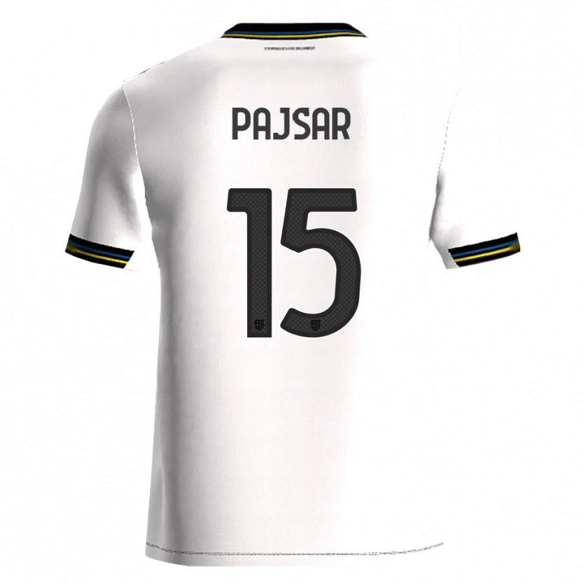 Danxen Niño Camiseta Karlo Pajsar #15 Blanco Negro 1ª Equipación 2025/26 La Camisa