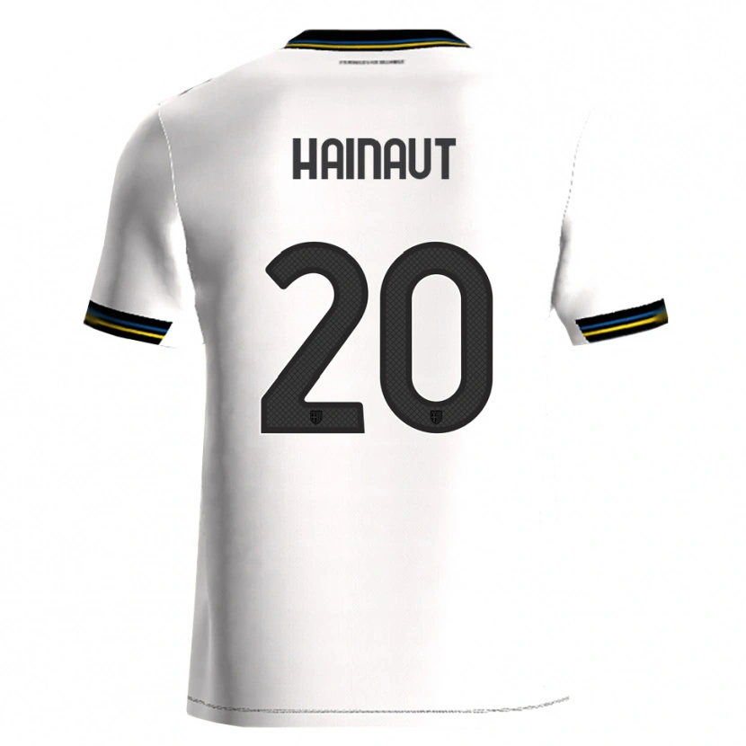 Danxen Niño Camiseta Antoine Hainaut #20 Blanco Negro 1ª Equipación 2025/26 La Camisa