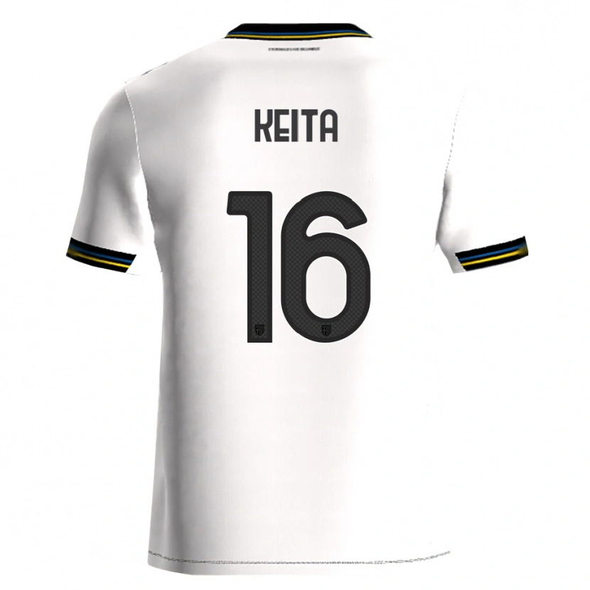 Danxen Niño Camiseta Mandela Keita #16 Blanco Negro 1ª Equipación 2025/26 La Camisa