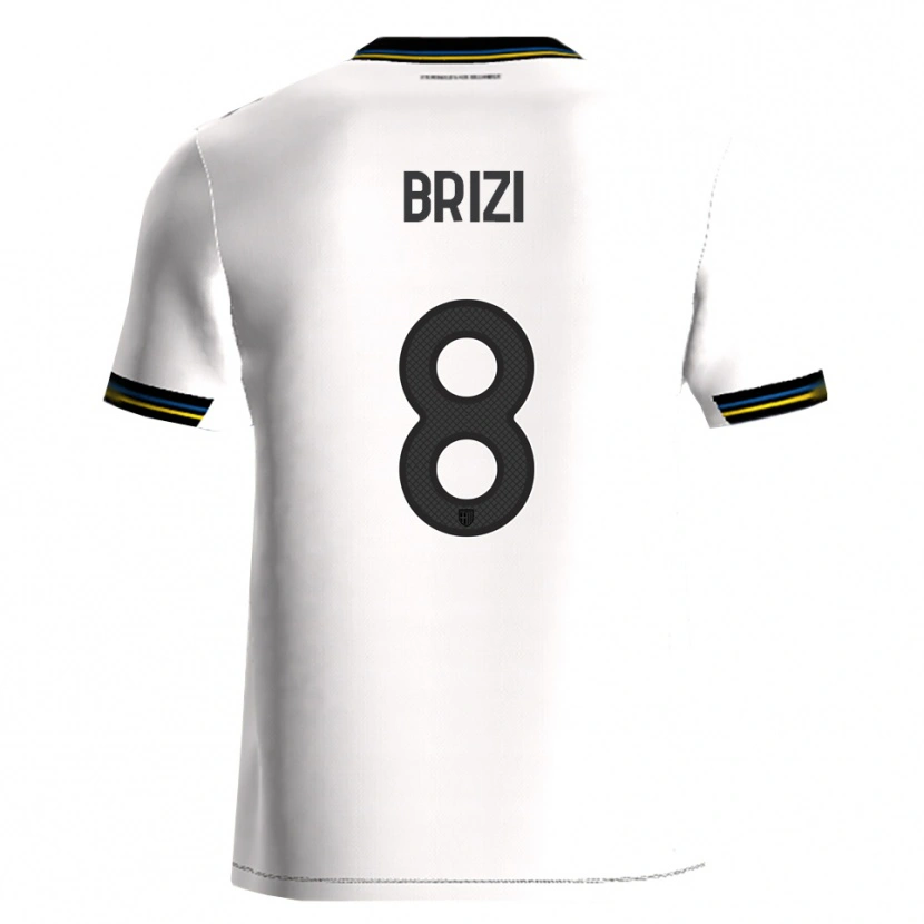 Danxen Niño Camiseta Andrea Brizi #8 Blanco Negro 1ª Equipación 2025/26 La Camisa