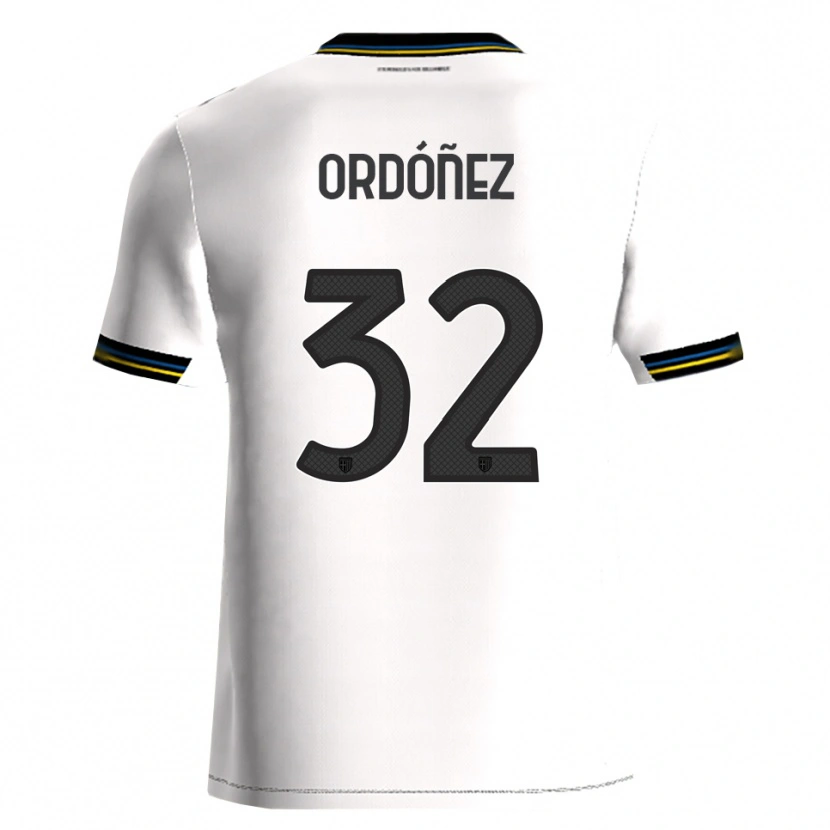 Danxen Niño Camiseta Christian Ordóñez #32 Blanco Negro 1ª Equipación 2025/26 La Camisa