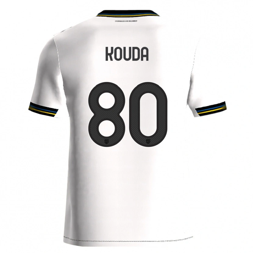 Danxen Niño Camiseta Rachid Kouda #80 Blanco Negro 1ª Equipación 2025/26 La Camisa