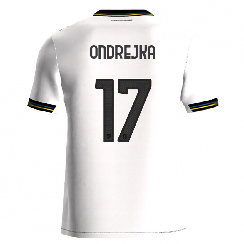 Danxen Niño Camiseta Jacob Ondrejka #17 Blanco Negro 1ª Equipación 2025/26 La Camisa