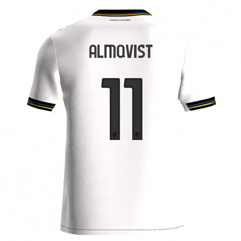 Danxen Niño Camiseta Pontus Almqvist #11 Blanco Negro 1ª Equipación 2025/26 La Camisa