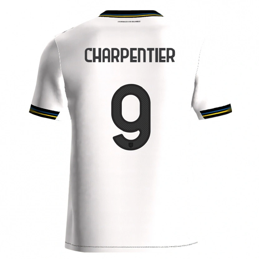 Danxen Niño Camiseta Gabriel Charpentier #9 Blanco Negro 1ª Equipación 2025/26 La Camisa