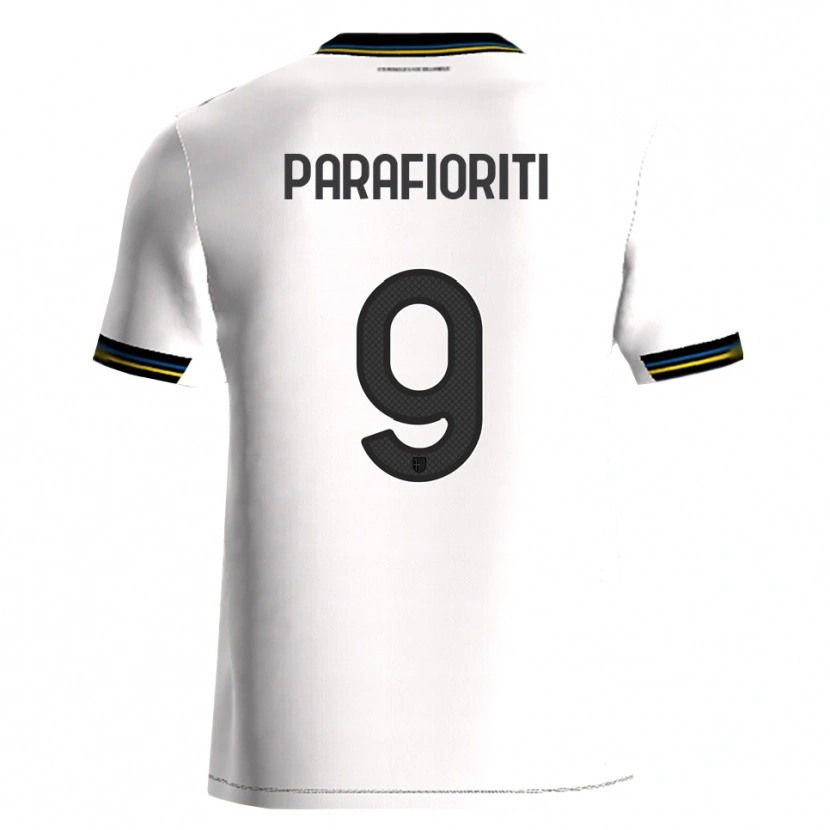 Danxen Niño Camiseta Giovanni Parafioriti #9 Blanco Negro 1ª Equipación 2025/26 La Camisa