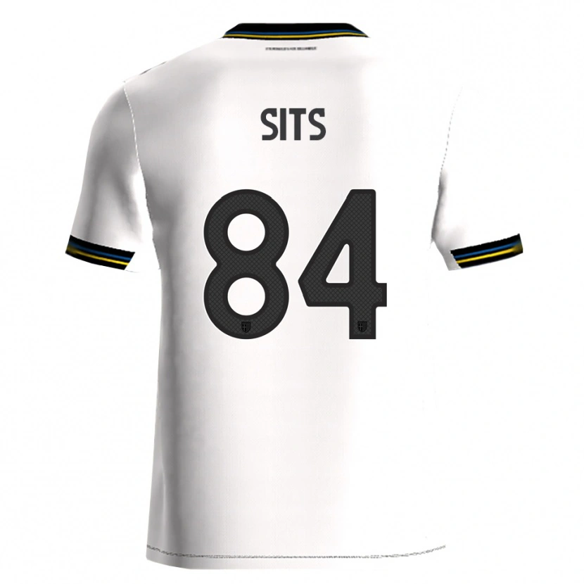 Danxen Niño Camiseta Dario Sits #84 Blanco Negro 1ª Equipación 2025/26 La Camisa