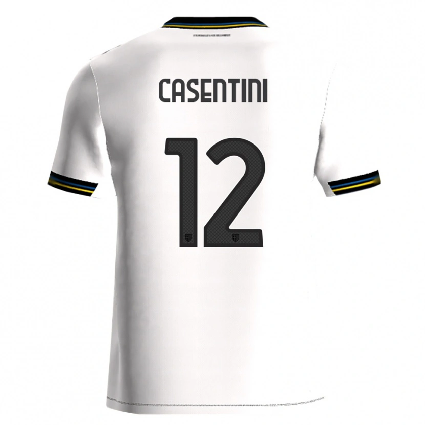 Danxen Niño Camiseta Gabriele Casentini #12 Blanco Negro 1ª Equipación 2025/26 La Camisa