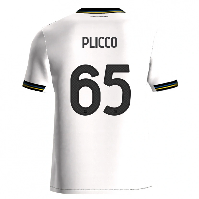 Danxen Niño Camiseta Elia Plicco #65 Blanco Negro 1ª Equipación 2025/26 La Camisa
