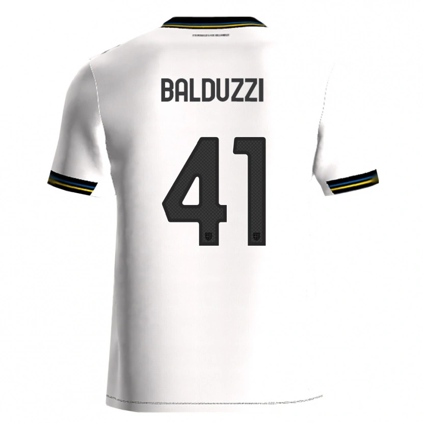 Danxen Niño Camiseta Davide Balduzzi #41 Blanco Negro 1ª Equipación 2025/26 La Camisa