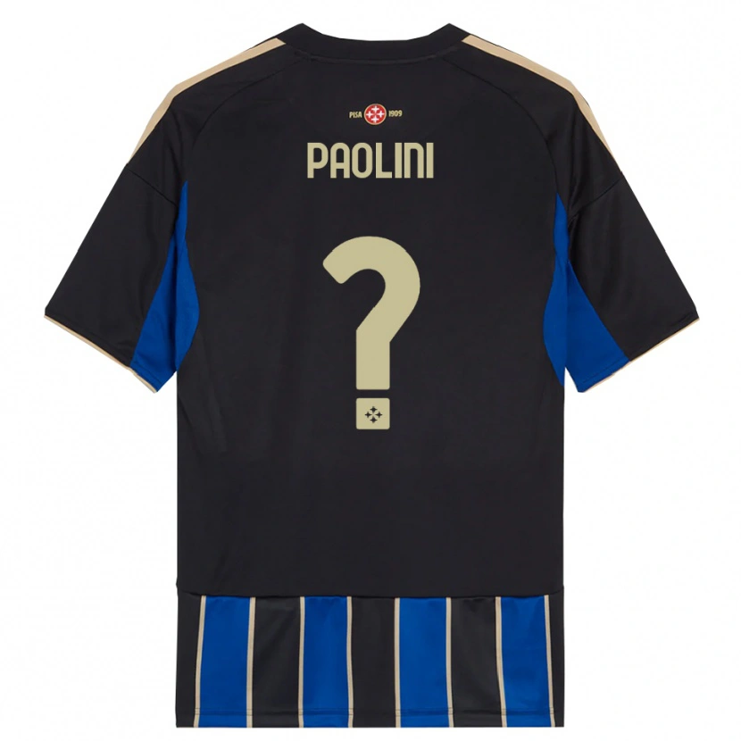 Danxen Niño Camiseta Andrea Paolini #0 Negro Azul 1ª Equipación 2025/26 La Camisa
