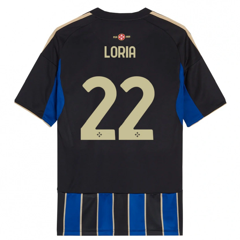 Danxen Niño Camiseta Leonardo Loria #22 Negro Azul 1ª Equipación 2025/26 La Camisa