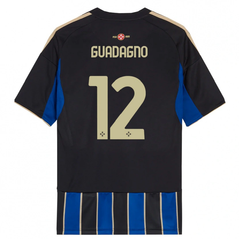 Danxen Niño Camiseta Johan Guadagno #12 Negro Azul 1ª Equipación 2025/26 La Camisa