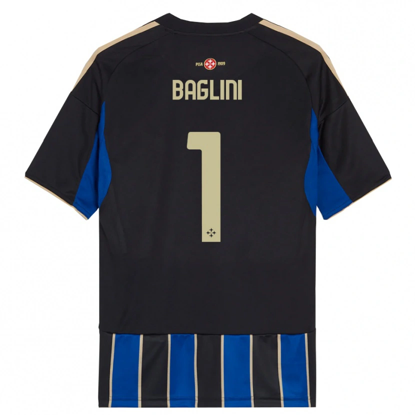 Danxen Niño Camiseta Giacomo Baglini #1 Negro Azul 1ª Equipación 2025/26 La Camisa