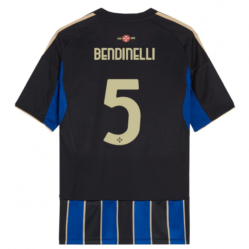 Danxen Niño Camiseta Louis Bendinelli #5 Negro Azul 1ª Equipación 2025/26 La Camisa