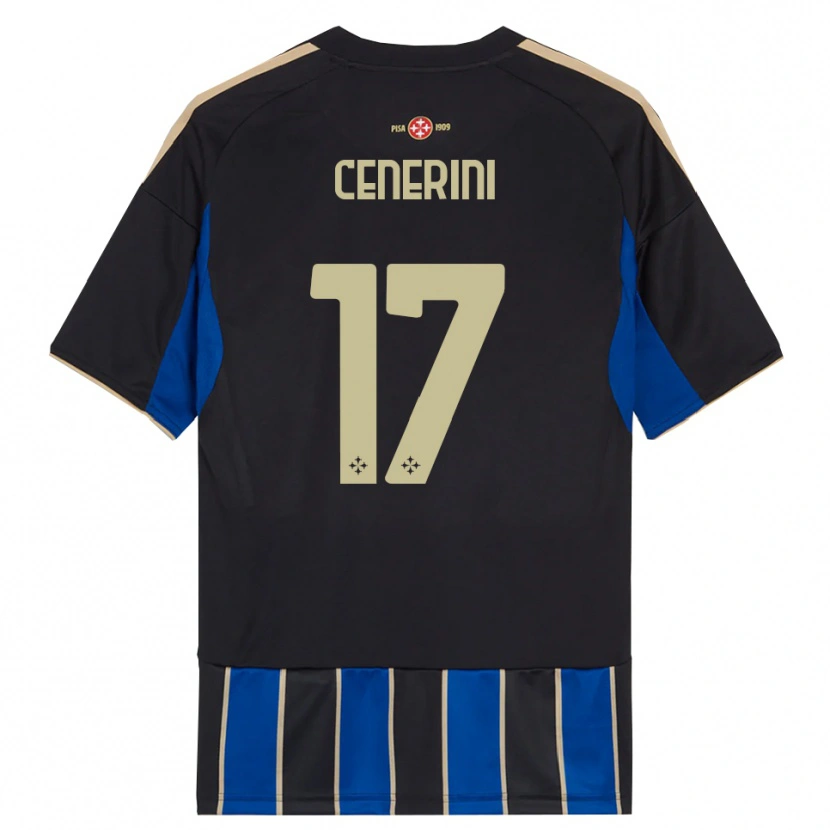 Danxen Niño Camiseta Marco Cenerini #17 Negro Azul 1ª Equipación 2025/26 La Camisa