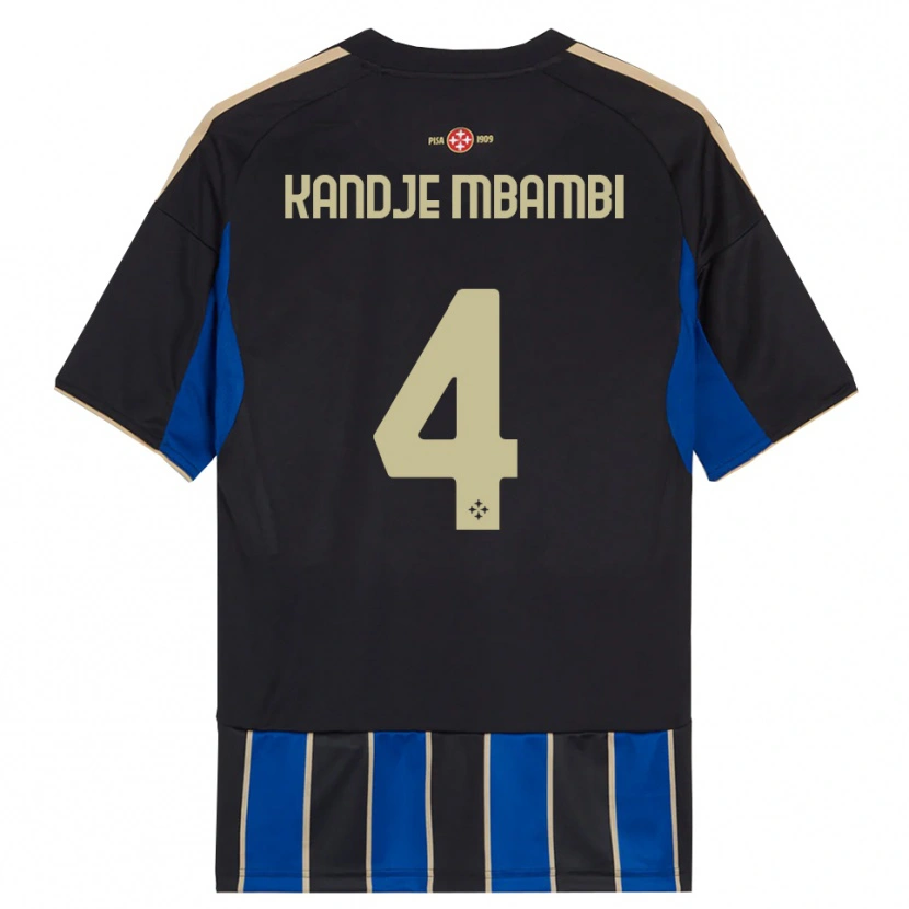 Danxen Niño Camiseta Jeremy Kandje Mbambi #4 Negro Azul 1ª Equipación 2025/26 La Camisa