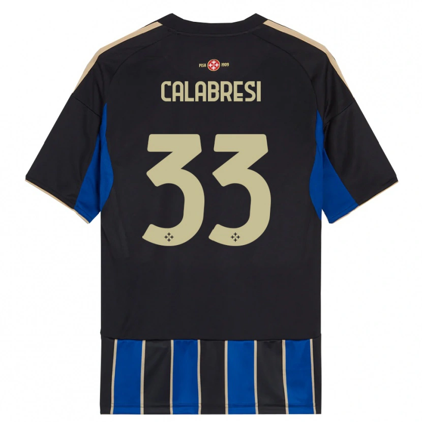 Danxen Niño Camiseta Arturo Calabresi #33 Negro Azul 1ª Equipación 2025/26 La Camisa