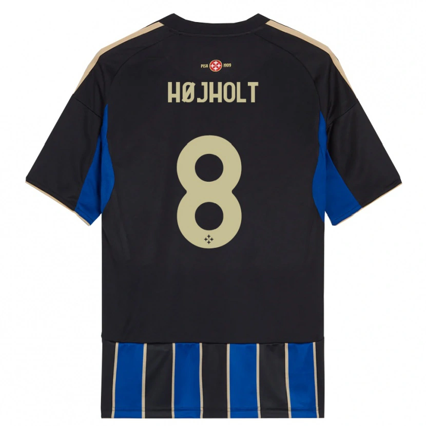 Danxen Niño Camiseta Malthe Højholt #8 Negro Azul 1ª Equipación 2025/26 La Camisa