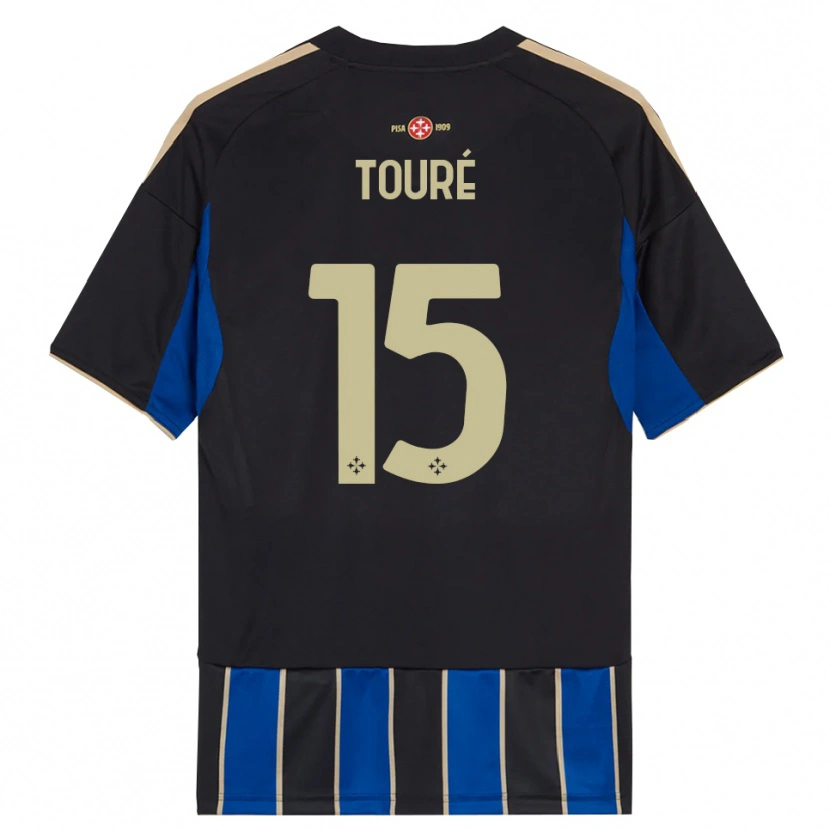 Danxen Niño Camiseta Idrissa Touré #15 Negro Azul 1ª Equipación 2025/26 La Camisa