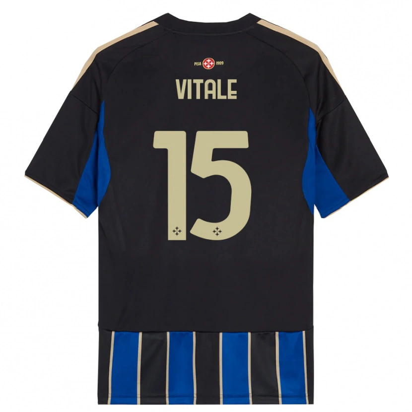 Danxen Niño Camiseta Riccardo Vitale #15 Negro Azul 1ª Equipación 2025/26 La Camisa