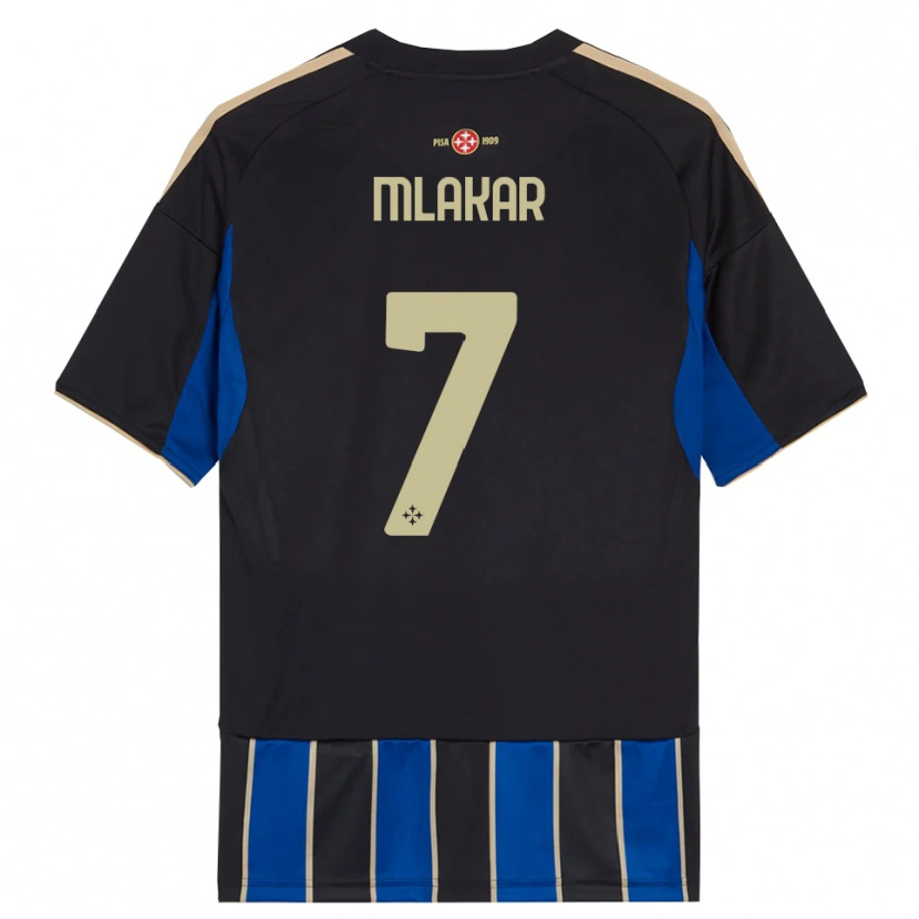 Danxen Niño Camiseta Jan Mlakar #7 Negro Azul 1ª Equipación 2025/26 La Camisa