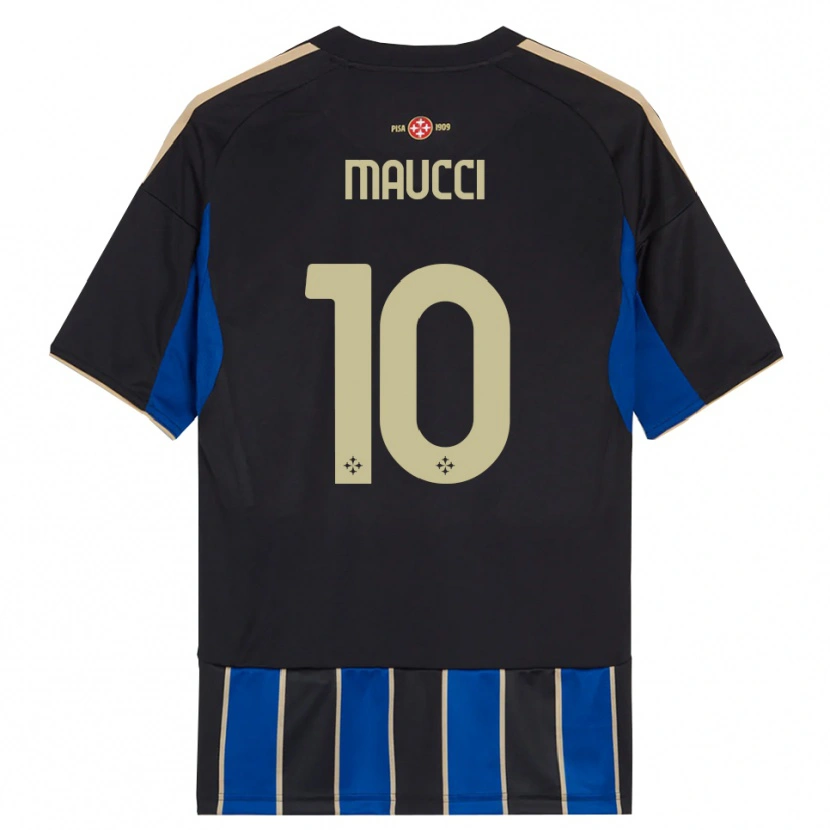 Danxen Niño Camiseta Giacomo Maucci #10 Negro Azul 1ª Equipación 2025/26 La Camisa