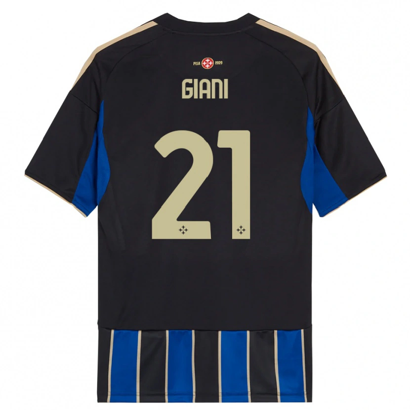 Danxen Niño Camiseta Elia Giani #21 Negro Azul 1ª Equipación 2025/26 La Camisa