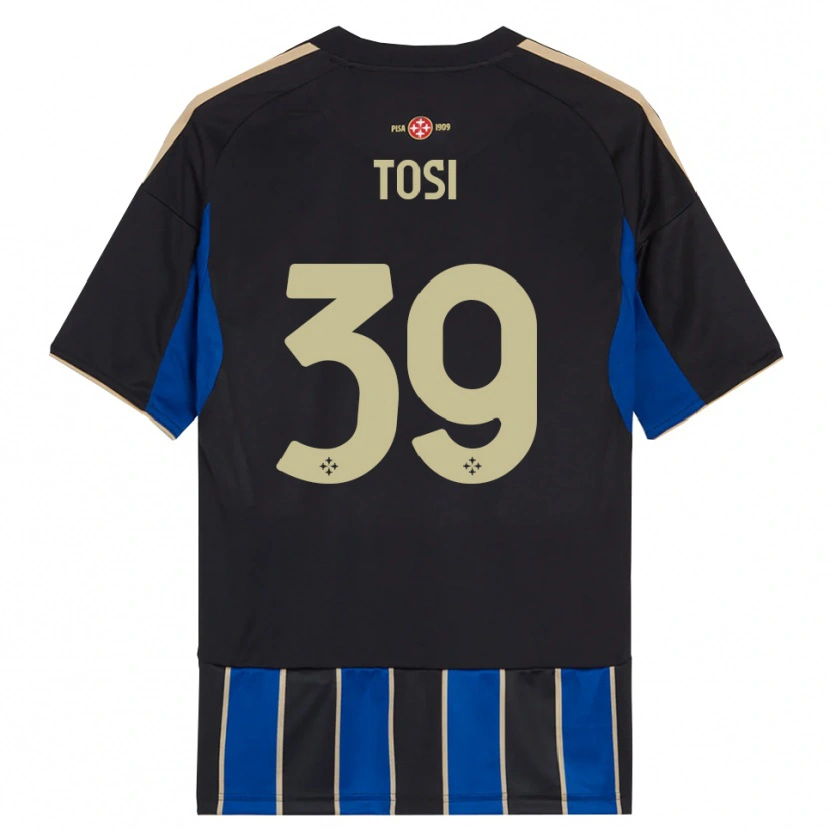 Danxen Niño Camiseta Lorenzo Tosi #39 Negro Azul 1ª Equipación 2025/26 La Camisa