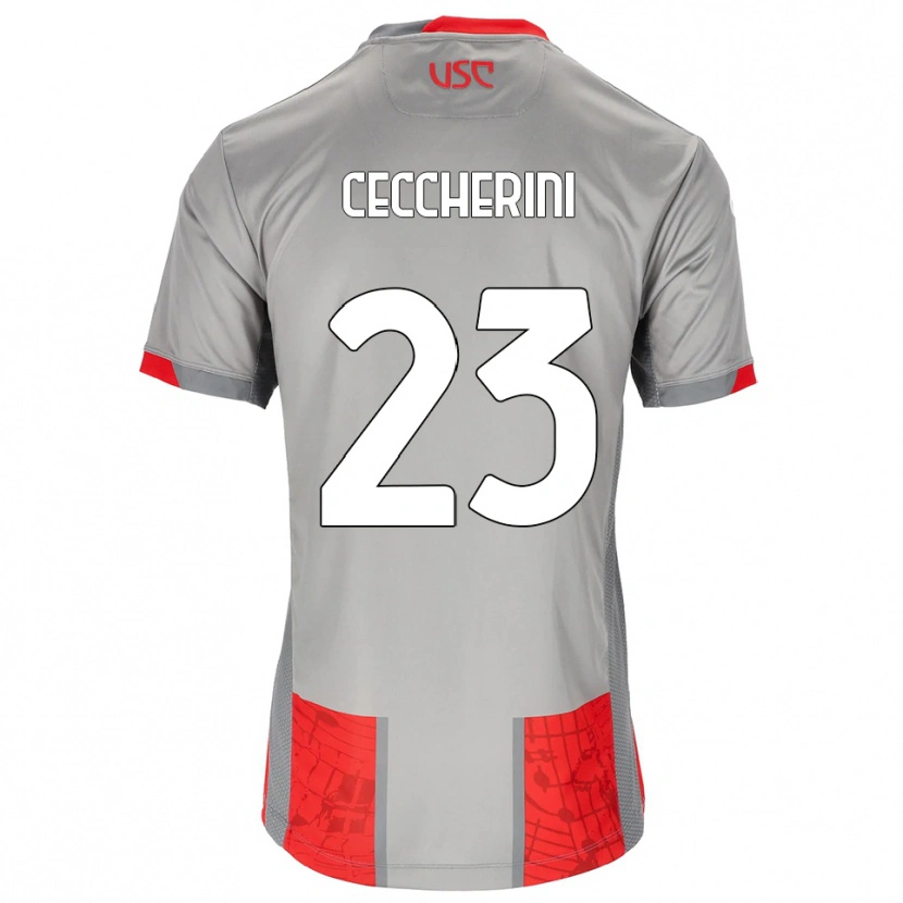 Danxen Niño Camiseta Federico Ceccherini #23 Rojo Gris 1ª Equipación 2025/26 La Camisa
