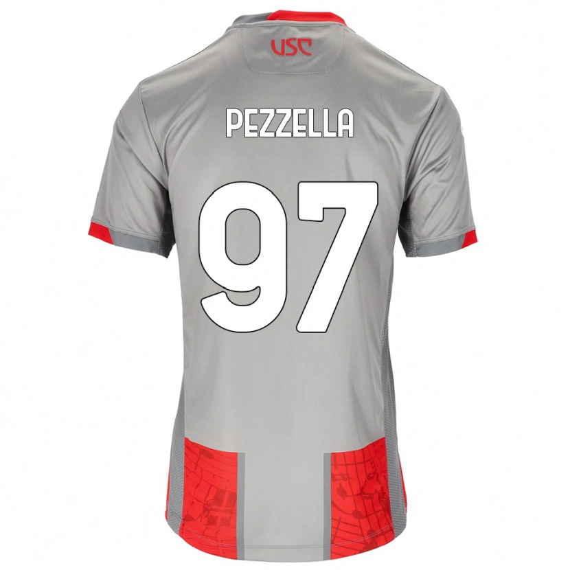 Danxen Niño Camiseta Giuseppe Pezzella #97 Rojo Gris 1ª Equipación 2025/26 La Camisa