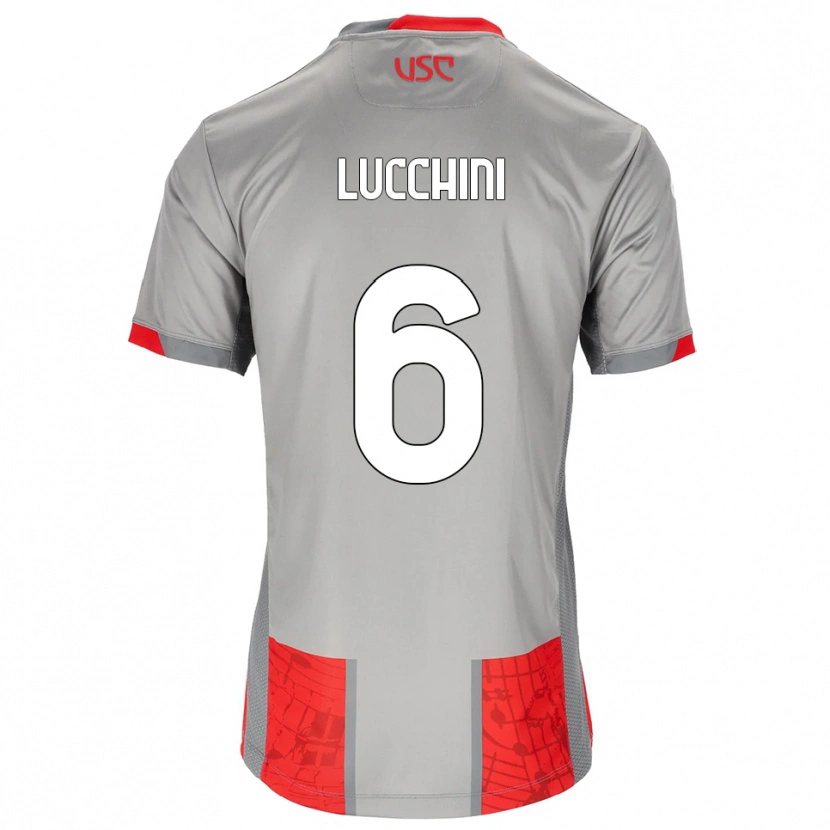 Danxen Niño Camiseta Matteo Lucchini #6 Rojo Gris 1ª Equipación 2025/26 La Camisa