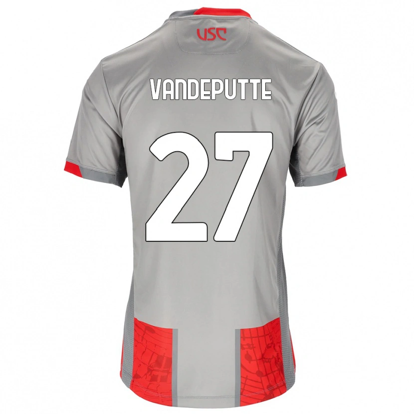 Danxen Niño Camiseta Jari Vandeputte #27 Rojo Gris 1ª Equipación 2025/26 La Camisa