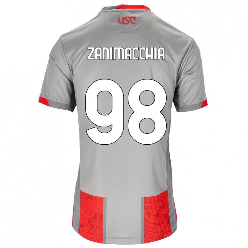 Danxen Niño Camiseta Luca Zanimacchia #98 Rojo Gris 1ª Equipación 2025/26 La Camisa