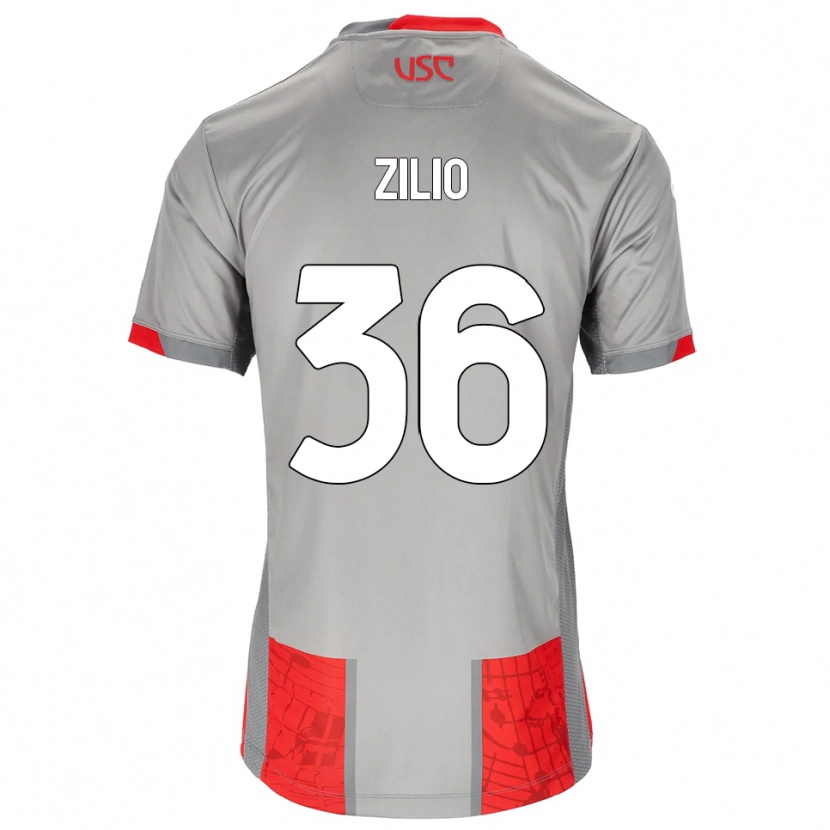Danxen Niño Camiseta Andrea Zilio #36 Rojo Gris 1ª Equipación 2025/26 La Camisa