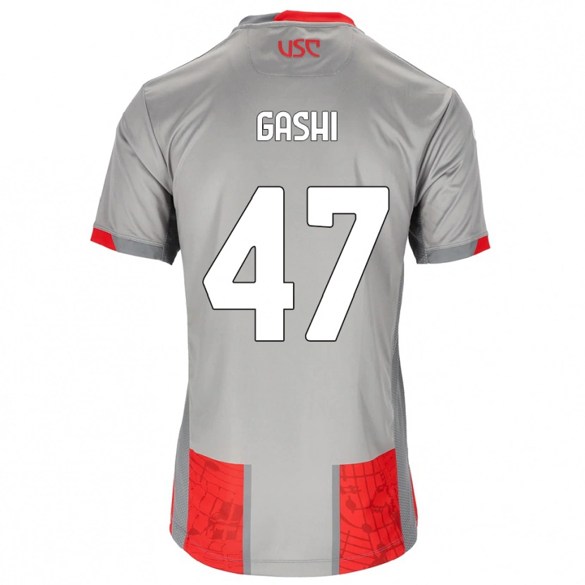 Danxen Niño Camiseta Eduart Gashi #47 Rojo Gris 1ª Equipación 2025/26 La Camisa