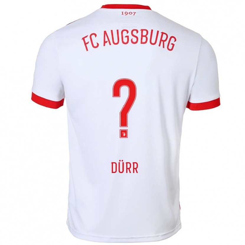 Danxen Niño Camiseta Ismar Dürr #0 Blanco Rojo 1ª Equipación 2025/26 La Camisa