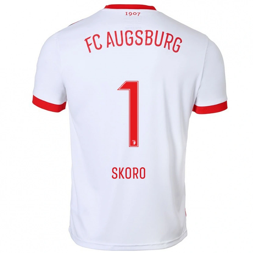 Danxen Niño Camiseta Luka Skoro #1 Blanco Rojo 1ª Equipación 2025/26 La Camisa
