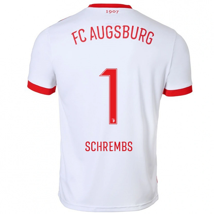 Danxen Niño Camiseta Luis Schrembs #1 Blanco Rojo 1ª Equipación 2025/26 La Camisa