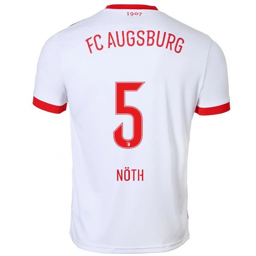 Danxen Niño Camiseta Antonia Nöth #5 Blanco Rojo 1ª Equipación 2025/26 La Camisa
